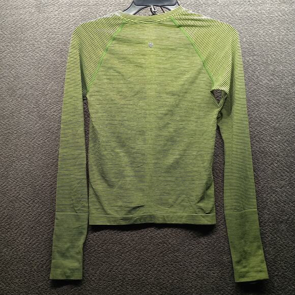 Lululemon Swiftly Tech Women Long Sleeve Stripe Top Energy Lime Green - Picture 1 of 6